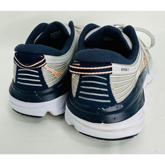 HOKA One One Bondi 7 Running Shoes – Women’s Size 9.5 Gray Navy - Picture 7 of 8